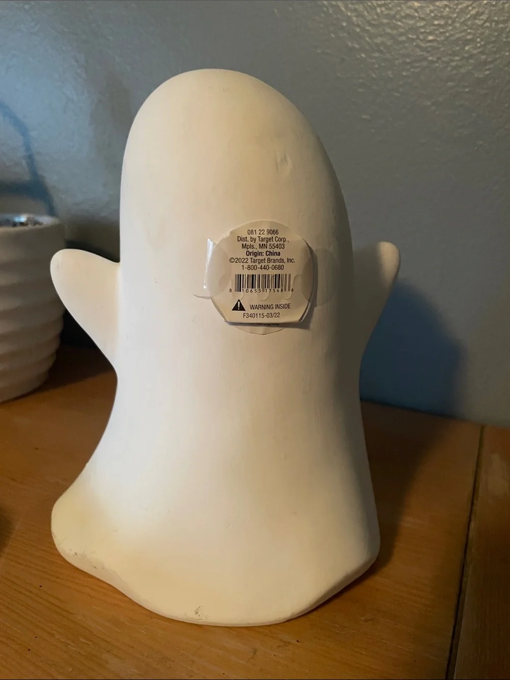 Target White Ceramic Ghost Figurine with 'Boo' Cutouts